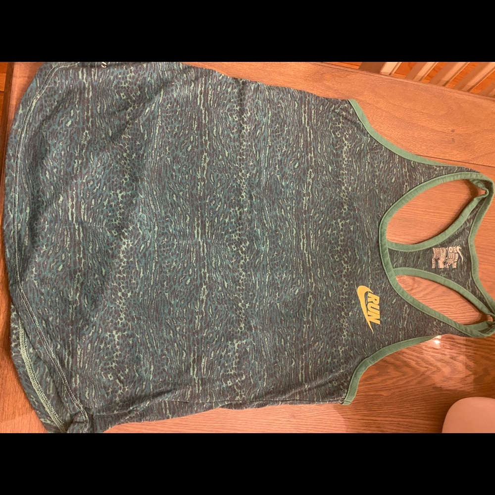 Nike teal leopard workout tank